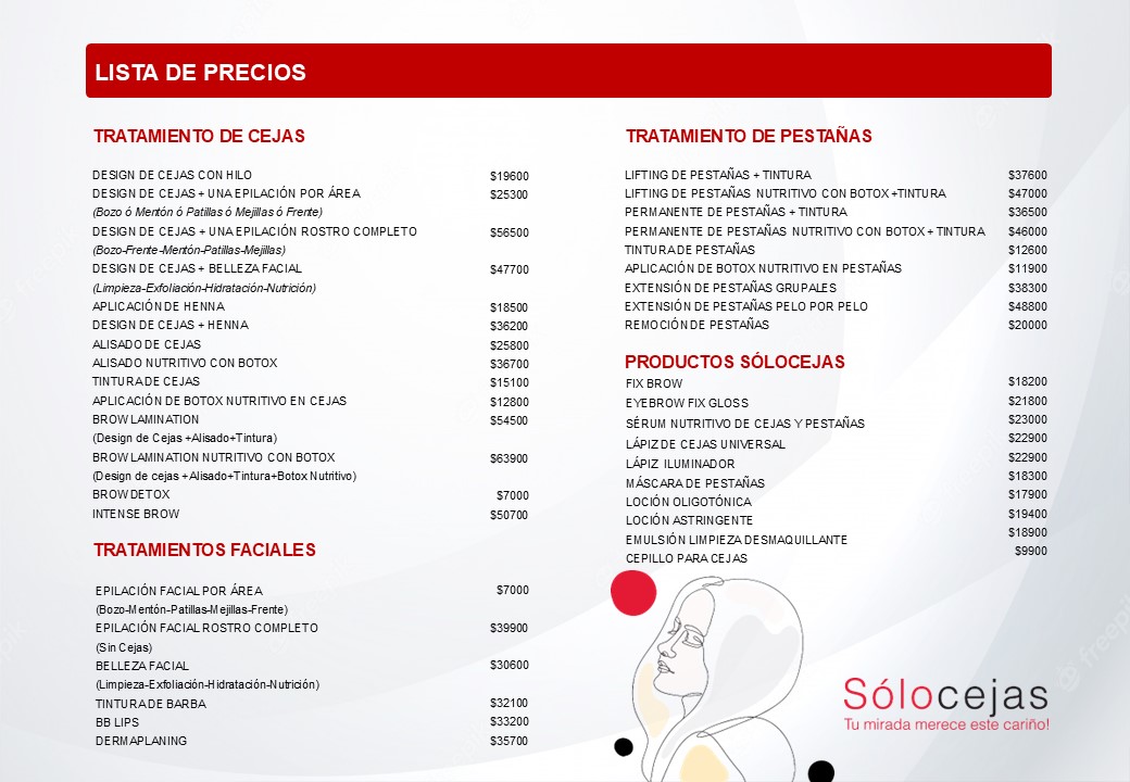 Solocejas Lista de Precios 12/2025